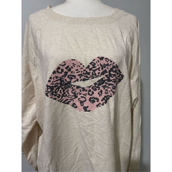 Wildfox leopard lips print pullover sweater XL - Picture 6 of 6